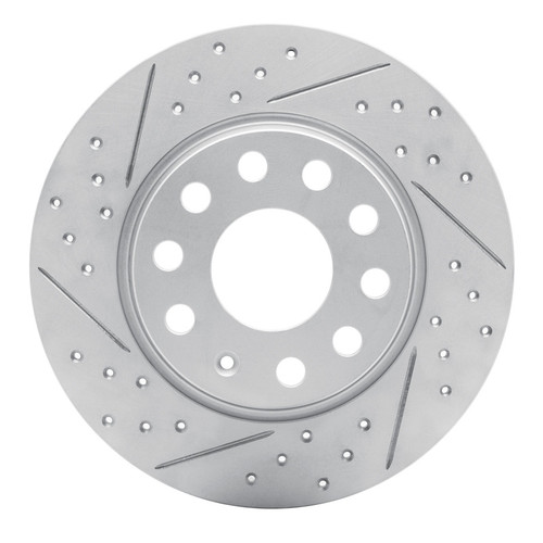 R1 05-25 Audi A3 Sportback E-Tron Rear Left Drilled & Slotted Geo-Carbon Rotor
