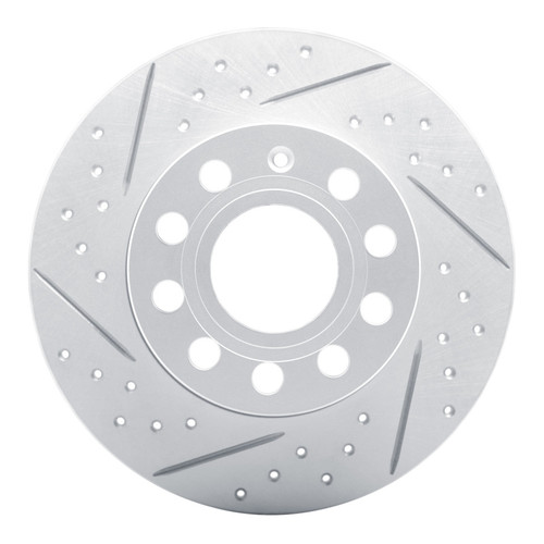 R1 05-13 Audi A3 Rear Left Drilled & Slotted Geo-Carbon Rotor