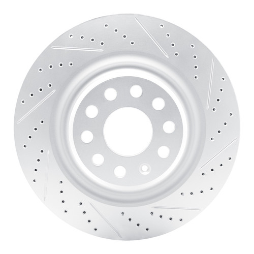 R1 12-21 Tesla Model S Rear Right Drilled & Slotted Geo-Carbon Rotor