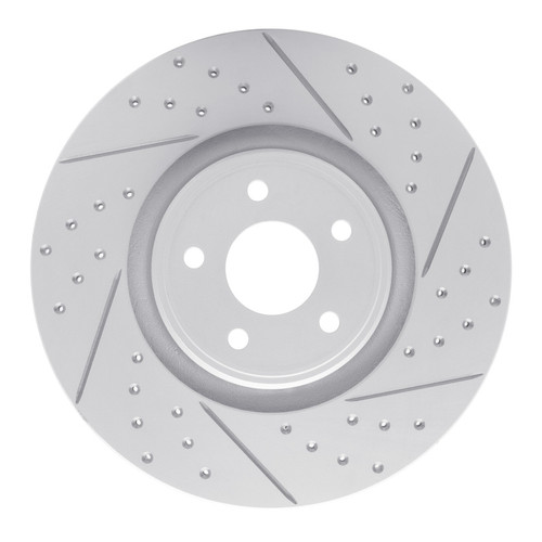 R1 14-19 Ford Focus Front Right Drilled & Slotted Geo-Carbon Rotor