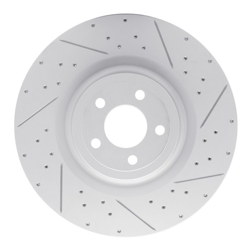 R1 15-23 Ford Mustang Front Right Drilled & Slotted Geo-Carbon Rotor