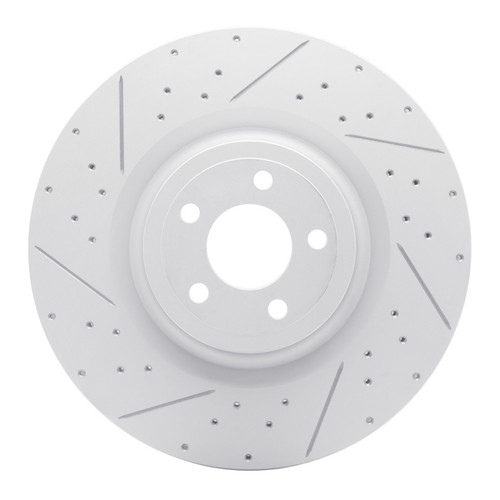 R1 15-23 Ford Mustang Front Left Drilled & Slotted Geo-Carbon Rotor