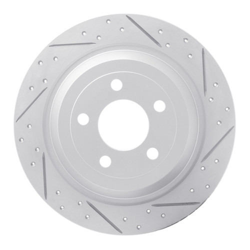 R1 15-23 Ford Mustang Rear Right Drilled & Slotted Geo-Carbon Rotor