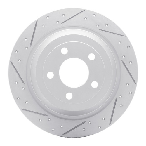 R1 15-23 Ford Mustang Rear Left Drilled & Slotted Geo-Carbon Rotor
