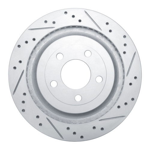 R1 15-23 Ford Mustang Rear Right Drilled & Slotted Geo-Carbon Rotor