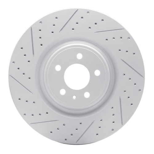 R1 13-14 Ford Mustang Front Left Drilled & Slotted Geo-Carbon Rotor