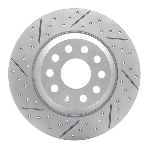 R1 16-25 Audi Tt Quattro Rear Left Drilled & Slotted Geo-Carbon Rotor