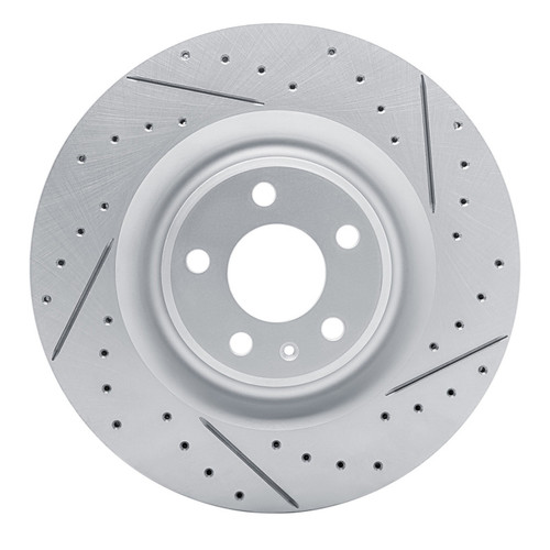 R1 17-26 Audi S8 Rear Right Drilled & Slotted Geo-Carbon Rotor