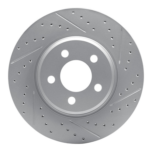 R1 22-23 Genesis G70 Front Right Drilled & Slotted Geo-Carbon Rotor