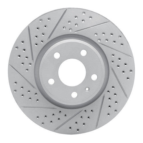 R1 11-17 Audi A4 Allroad Front Left Drilled & Slotted Geo-Carbon Rotor