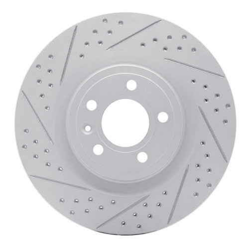R1 11-14 Ford Mustang Front Left Drilled & Slotted Geo-Carbon Rotor