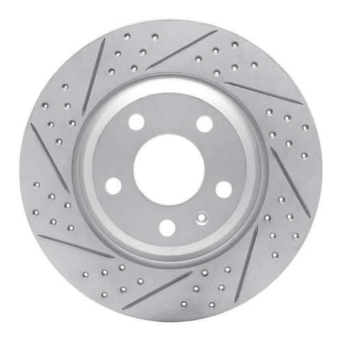 R1 08-25 Audi A6 Quattro Rear Left Drilled & Slotted Geo-Carbon Rotor