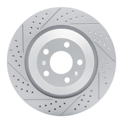 R1 04-18 Audi A8 Rear Left Drilled & Slotted Geo-Carbon Rotor