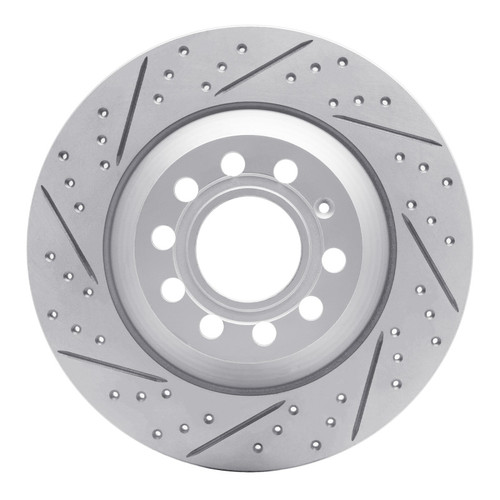 R1 05-11 Audi A6 Quattro Rear Left Drilled & Slotted Geo-Carbon Rotor