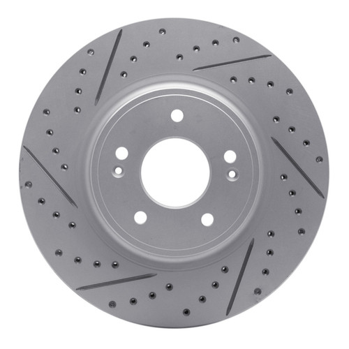 R1 18-23 Genesis G70 Front Right Drilled & Slotted Geo-Carbon Rotor