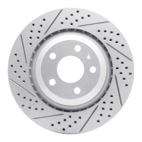 R1 05-11 Audi A6 Quattro Rear Left Drilled & Slotted Geo-Carbon Rotor