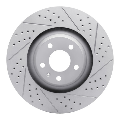 R1 05-11 Audi A6 Quattro Front Right Drilled & Slotted Geo-Carbon Rotor