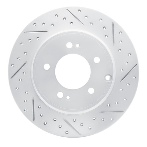 R1 17-19 Kia Cadenza Rear Right Drilled & Slotted Geo-Carbon Rotor
