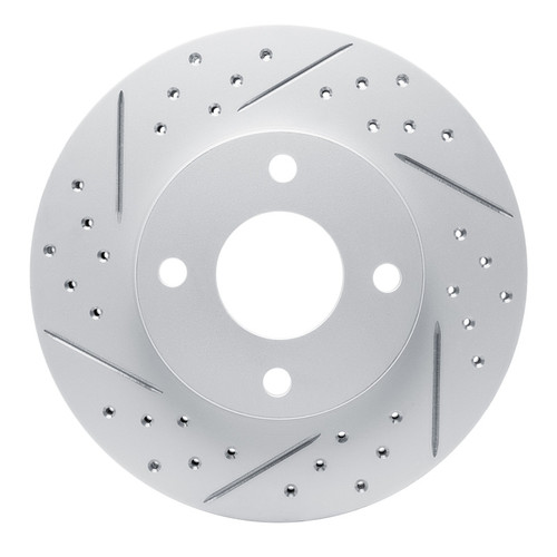 R1 00-15 Ford Focus Front Left Drilled & Slotted Geo-Carbon Rotor
