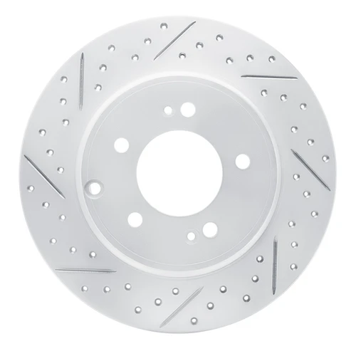 R1 17-19 Kia Cadenza Rear Left Drilled & Slotted Geo-Carbon Rotor