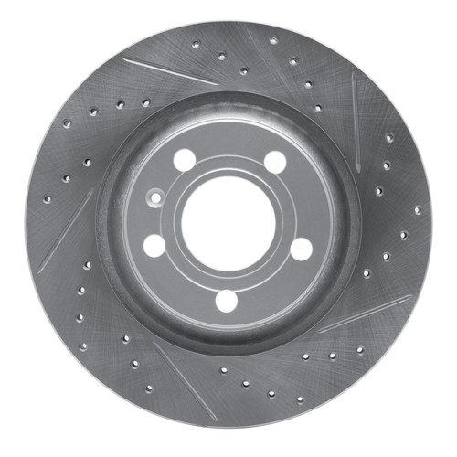 R1 04-09 Audi S4 Rear Right Drilled & Slotted Geo-Carbon Rotor