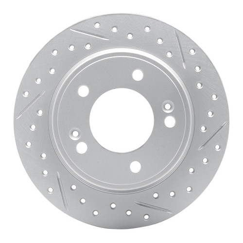 R1 17-25 Hyundai Veloster Rear Right Drilled & Slotted Geo-Carbon Rotor