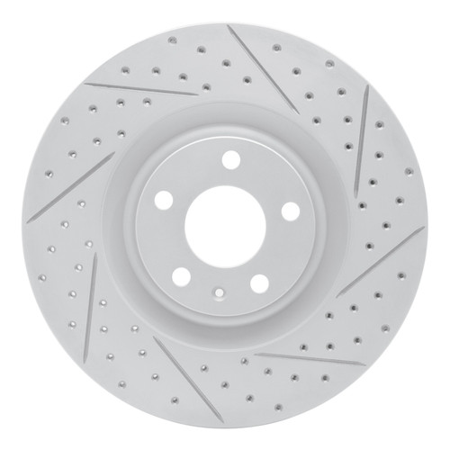 R1 04-09 Audi S4 Front Right Drilled & Slotted Geo-Carbon Rotor
