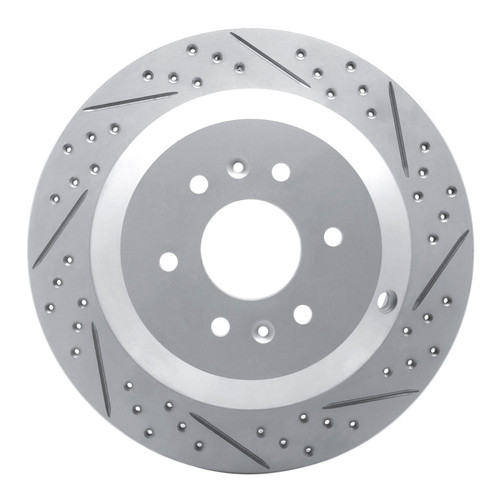 R1 09-10 Kia Borrego Rear Right Drilled & Slotted Geo-Carbon Rotor