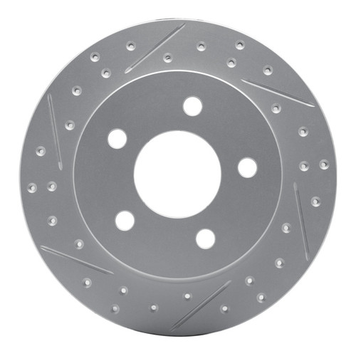 R1 94-04 Ford Mustang Rear Left Drilled & Slotted Geo-Carbon Rotor
