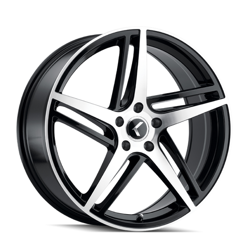 Kraze KR195 Milano 20x8.5 / 5x114.3 BP / 38mm Offset / 72.62mm Hub Gloss Black Machined Wheel