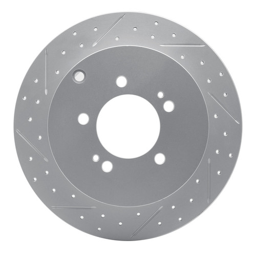R1 07-15 Mitsubishi Lancer Rear Left Drilled & Slotted Geo-Carbon Rotor