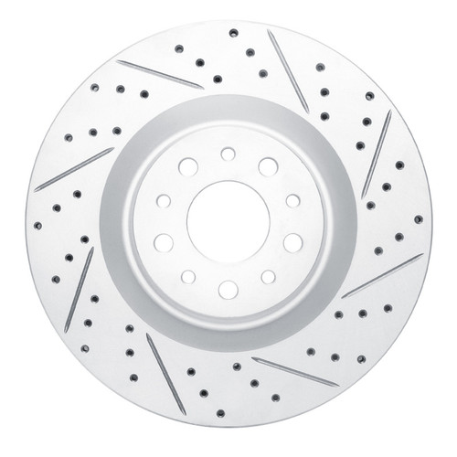 R1 14-19 Fiat 500L Front Right Drilled & Slotted Geo-Carbon Rotor