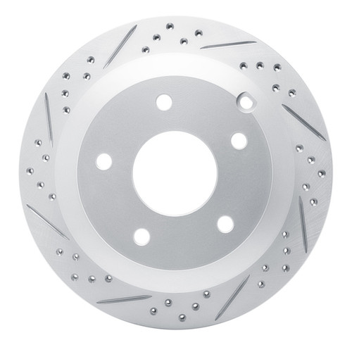 R1 05-06 Pontiac GTO Rear Left Drilled & Slotted Geo-Carbon Rotor