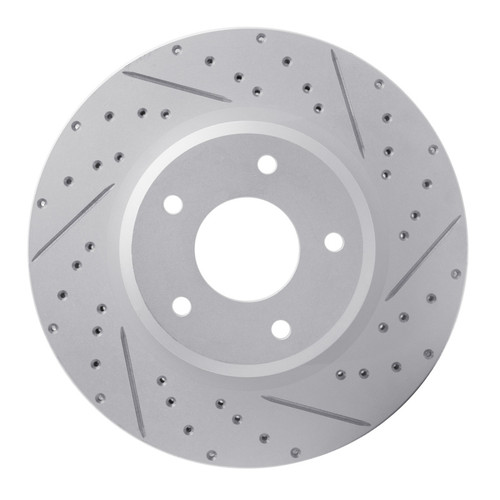 R1 05-06 Pontiac GTO Front Left Drilled & Slotted Geo-Carbon Rotor