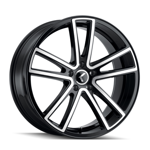 Kraze KR190 Lusso 22x8.5 / 5x114.3 BP / 38mm Offset / 72.62mm Hub Gloss Black Machined Wheel