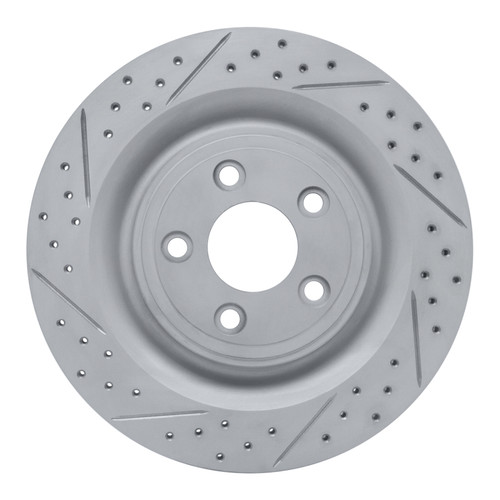 R1 06-15 Jaguar Xj8 Rear Left Drilled & Slotted Geo-Carbon Rotor