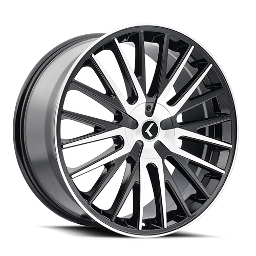 Kraze KR185 Double Down 22x8.5 / 5x100/114.3 BP / 38mm Offset / 73mm Hub Gloss Black Machined Wheel