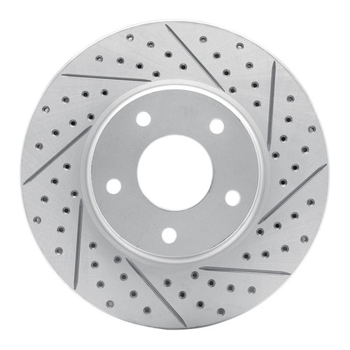 R1 02-17 Infiniti M45 Front Right Drilled & Slotted Geo-Carbon Rotor