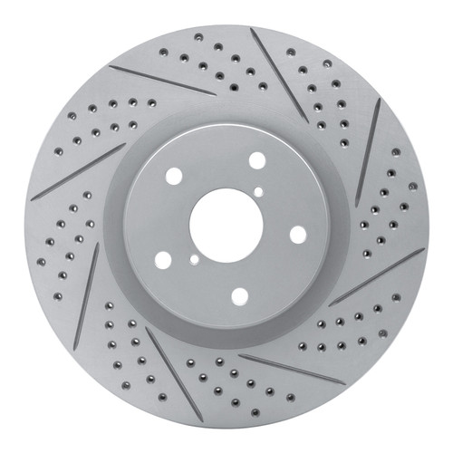 R1 05-20 Subaru WRX Front Right Drilled & Slotted Geo-Carbon Rotor