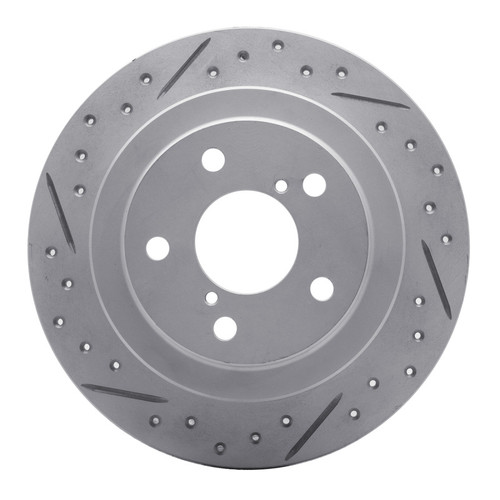 R1 90-08 Saab 9-2X Rear Left Drilled & Slotted Geo-Carbon Rotor