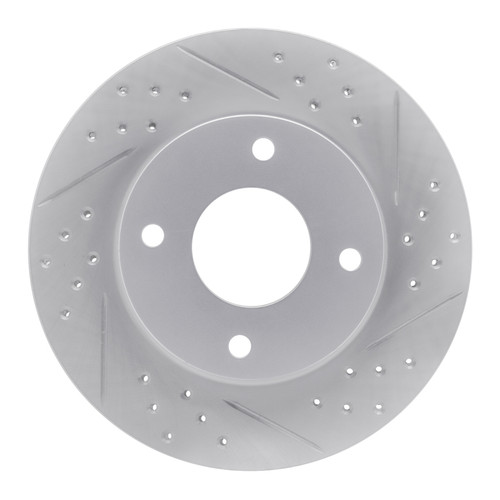 R1 07-17 Nissan Versa Front Right Drilled & Slotted Geo-Carbon Rotor
