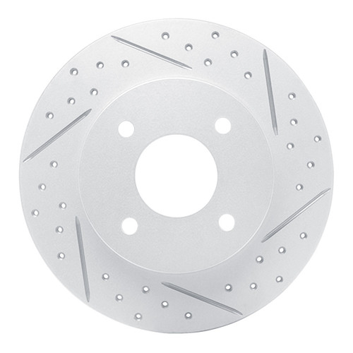 R1 04-06 Nissan Sentra Rear Left Drilled & Slotted Geo-Carbon Rotor