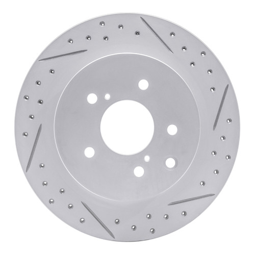 R1 89-96 Nissan 300ZX Turbo Rear Right Drilled & Slotted Geo-Carbon Rotor