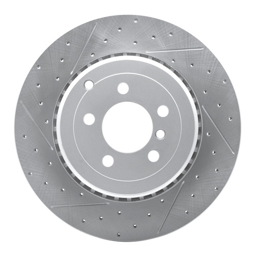 R1 10-12 Land Rover Range Rover Rear Left Drilled & Slotted Geo-Carbon Rotor