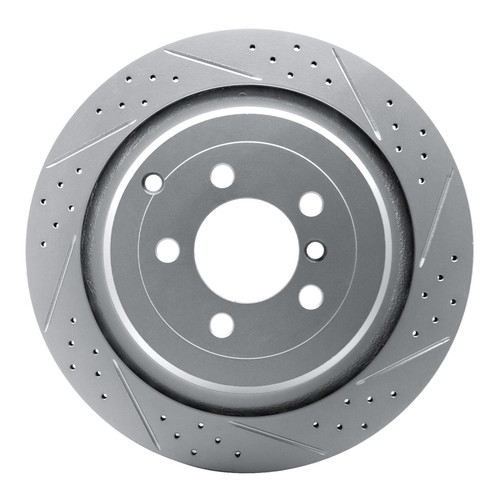 R1 06-12 Land Rover Range Rover Rear Right Drilled & Slotted Geo-Carbon Rotor
