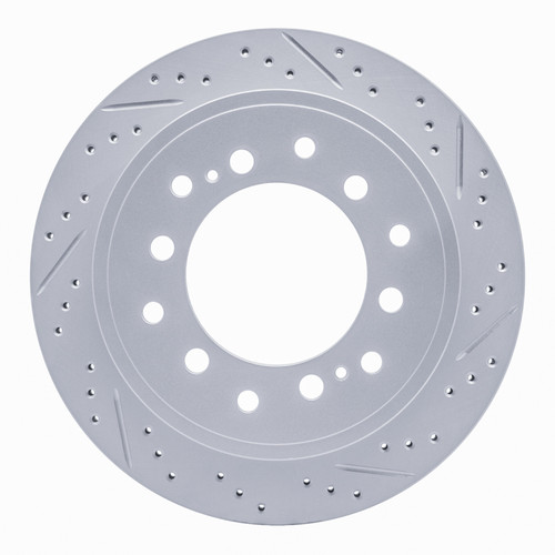 R1 10-24 Lexus GX460 Rear Right Drilled & Slotted Geo-Carbon Rotor