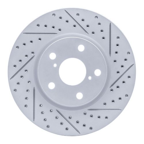 R1 06-15 Lexus GS300 Right Front Drilled & Slotted Geo-Carbon Rotor