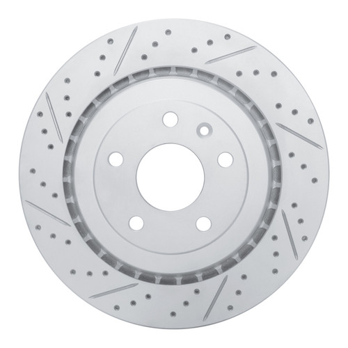 R1 14-19 Chevrolet Corvette Rear Left Drilled & Slotted Geo-Carbon Rotor