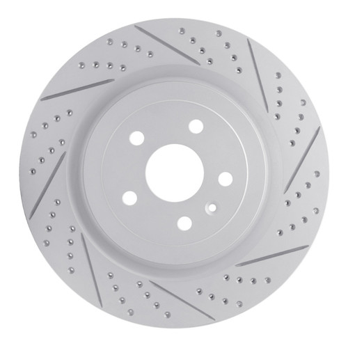 R1 09-24 Cadillac Cts Rear Left Drilled & Slotted Geo-Carbon Rotor