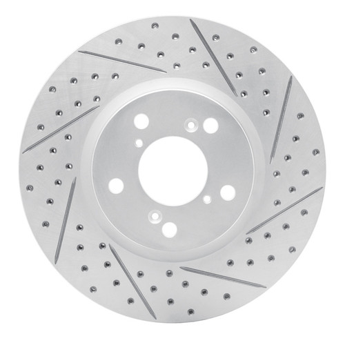R1 06-14 Honda Ridgeline Front Right Drilled & Slotted Geo-Carbon Rotor